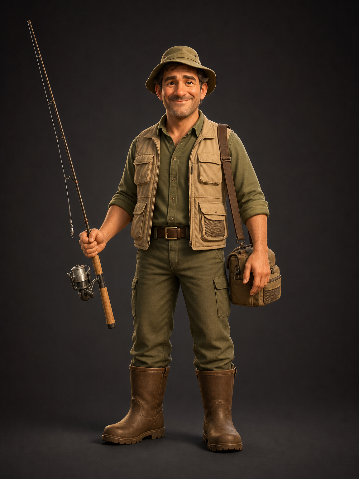 Adult Angler, a friendly Alongkind AI companion for fishing